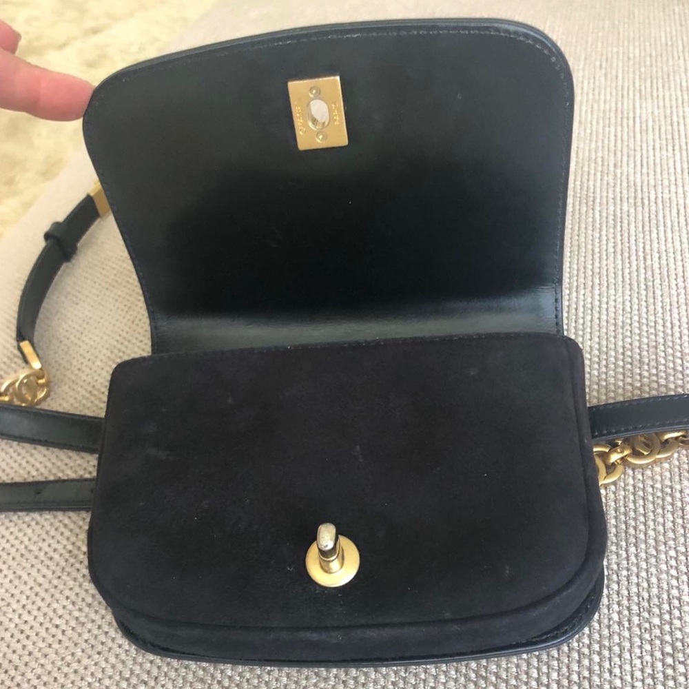 CHANEL Black Quilted Lambskin/ Suede Mini Belt Bag with Gold CC Hardware - Picture 11 of 16